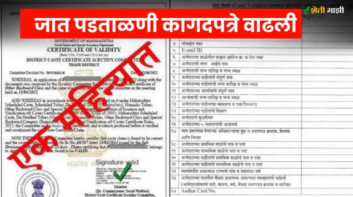 which documents required for cast validity in maharashtra